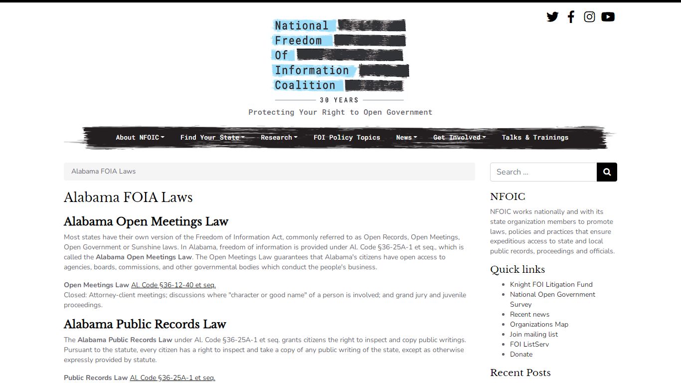 Alabama FOIA Laws – National Freedom of Information Coalition