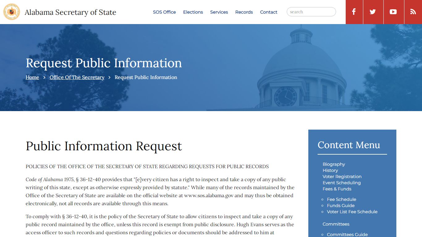 Request Public Information | Alabama Secretary of State