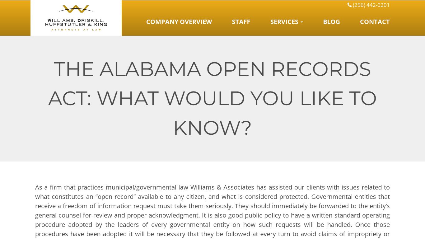 The Alabama Open Records Act: What would you like to know ...
